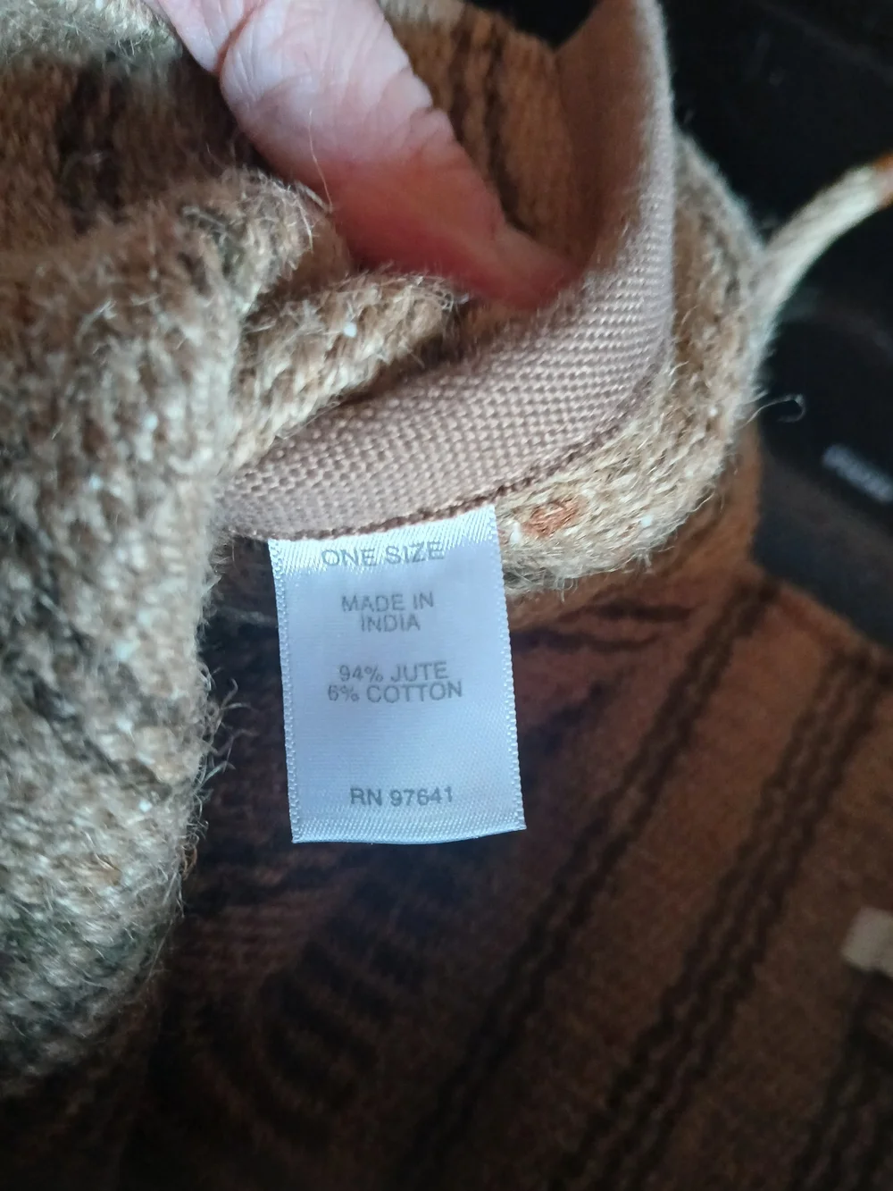 J. Jill Natural and Olive Striped Woven Tote